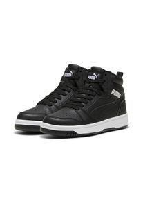 Puma Kinder Winterboots "REBOUND V6 MID WTR JR", Gr. 37, schwarz-weiß, Synthetik, sportlich, Schuhe, gefüttert