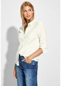 Cecil Damen Langarmbluse, weiß, casual, Gr. XXL, gestreift, Stoff, 58% Viskose, 41% Polyester, 1% Elasthan, Blusen, mit Knopfleiste