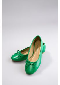 ANISTON SHOES Damen Ballerina, Gr. 37, grün, Lederimitat, Basic, Schuhe, Loafer, Slipper, Schlupfschuh - NEUE KOLLEKTION