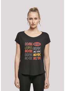 F4NT4STIC Damen T-Shirt "AC/DC Multi-Logo", schwarz, casual, Gr. S, Obermaterial: 100% Baumwolle, Shirts, Print