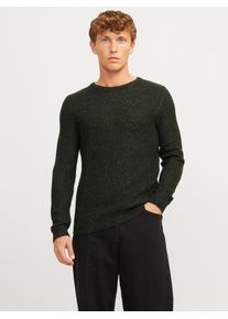 Jack & Jones JACK & JONES Herren Rundhalspullover "JJELEWIS KNIT CREW NECK SN", grün, modisch, Gr. L, meliert, Strick, Obermaterial: 100% Polyacryl, Pullover