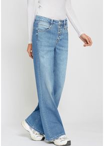 Gang Damen Weite Jeans "94MEDINA WIDE"light titan wash, casual, Gr. 27, Denim/Jeans, Obermaterial: 98% Baumwolle, 2% Elasthan, Jeans, mit