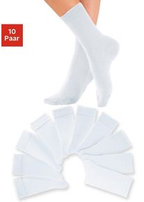 H.I.S. H.I.S Damen Freizeitsocken, Gr. 35, weiß, Obermaterial: 76% Baumwolle, 23% Polyamid, 1% Elasthan, unifarben, Socken, mit weichen Rippbündchen