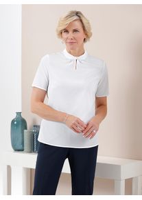 CLASSIC Damen Crepebluse, weiß, Gr. 38, unifarben, 100% Polyester, Blusen