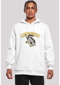 F4NT4STIC Herren Kapuzenpullover "Harry Potter Hufflepuff Sport Emblem", weiß, casual, Gr. XS, Obermaterial: 65% Baumwolle, 35% Polyester, Pullover,