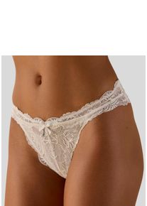 Lascana Damen Tanga, Gr. 44, weiß, Microtouch, Spitze, Obermaterial: 90% Polyamid, 10% Elasthan, Unterhosen, rundherum aus edler Spitze