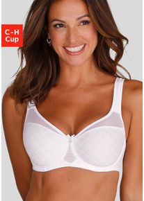 Nuance Damen Minimizer-BH, Gr. 85, weiß, Spitze, Obermaterial: 82% Polyamid, 12% Elasthan, 6% Polyester, Basic, BHs, mit Bügel und graphischer