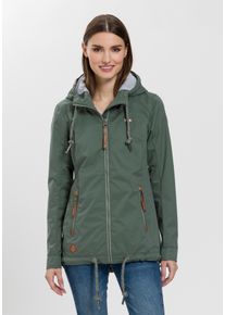 Ragwear Damen Funktionsjacke "ZUZKA", grün, casual, Gr. S, unifarben, kontrastfarbene Details, Web, Obermaterial: 100% Polyester, Jacken, stylische