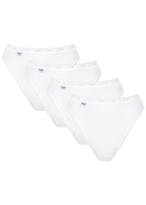Sloggi Damen Tai-Slip "Basic+ Tai 4P", Gr. 40, weiß, Obermaterial: 95% Baumwolle, 5% Elasthan, unifarben, Unterhosen, perfekt Passform, elastisches