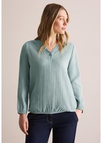 Cecil Damen Langarmblusecool salvia grün, casual, Gr. XXL, unifarben, Stoff, 81% Viskose, 19% Polyamid, Blusen, mit V-Ausschnitt