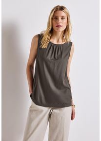 Street One Damen Blusentopnomad braun, casual, Gr. 38, unifarben, Web, Obermaterial: 100% Viskose, Blusen, mit Raffung