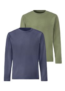 John Devin Herren Langarmshirt "mit Struktur", grün, casual, Gr. S, unifarben, Slub, Jersey, Obermaterial: 100% Baumwolle, Shirts, Longsleeve in