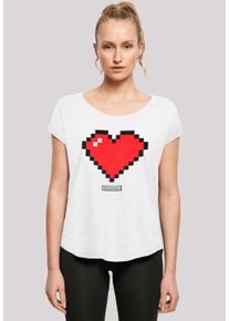 F4NT4STIC Damen T-Shirt "Pixel Herz Good Vibes Happy People", weiß, casual, Gr. XXL, Obermaterial: 100% Baumwolle, Shirts, Print