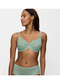 Triumph Damen Minimizer-BH "Signature Sheer W01 EX", Gr. 80, grün, Tüll, Spitze, Obermaterial: 59% Polyamid, 41% Elasthan, modisch, BHs, verkleinert