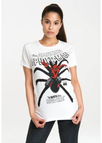 logoshirt Damen T-Shirt "Spider-Man Birth", weiß, casual, Gr. M, bedruckt, 100% Baumwolle, Shirts, mit lizenzierten Originaldesign