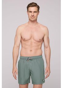 CAMP DAVID Herren Badeshorts, grün, Gr. L, bedruckt, Polyamid, Badehosen, mit Einschubtaschen