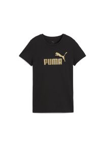 Puma Damen T-Shirt "ESS METALLIC No. 1 Logo T-Shirt Damen"schwarz metallic gold, Gr. XXL, Obermaterial: 100% Baumwolle; Rippe: 80% Baumwolle, 20%