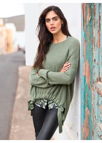 Heine Damen Strickpullover "Pullover", grün, Gr. 40, unifarben, 100% Polyacryl, Pullover