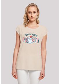 F4NT4STIC Damen T-Shirt "Feelin Kinda Frosty Snowman", weiß, casual, Gr. 5XL, Obermaterial: 100% Baumwolle, Shirts, Premium Qualität