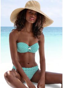 JETTE Damen Bügel-Bandeau-Bikini, grün, Gr. 34, Polyamid, Bikini-Sets, mit Zier-Accessoires