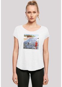 F4NT4STIC Damen T-Shirt "Long Cut T-Shirt 'Genesis Foxtrot Album Cover'", weiß, casual, Gr. L, Obermaterial: 100% Baumwolle, Shirts, Damen,Premium