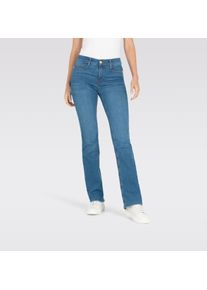 MAC Damen Bootcut-Jeans "BOOT", blau, casual, Gr. 36, Abriebeffekte, Denim/Jeans, Obermaterial: 91% Baumwolle, 7% Elastomultiester, 2% Elasthan,