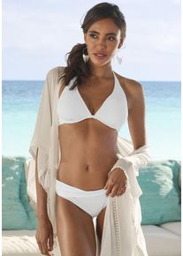 Lascana Damen Bügel-Bikini-Top "Omara", beige, modisch, Gr. 38, unifarben, Microfaser, Recycling-Polyamid, Bikini-Oberteile, mit Lochstickerei
