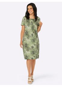 Inspirationen Damen Jerseykleid "Jersey-Kleid", grün, Gr. 40, gemustert, mehrfarbig, bedruckt, geblümt, Jersey, Single Jersey, 95% Viskose, 5%