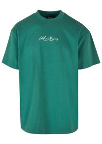 Urban Classics Herren T-Shirt "Urban Classics Herren Oversized Mid Embroidery Tee", grün, casual, Gr. L, unifarben, 100% Baumwolle, Shirts
