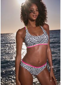 Buffalo Damen Bikini-Hose "Gioletta", schwarz-weiß, Gr. 36, gemustert, bedruckt, Obermaterial: 83% Polyamid, 17% Elasthan. Futter: 100% Polyester,