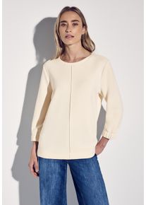 Street One Damen Sweater, weiß, casual, Gr. 40, unifarben, Web, Obermaterial: 46% Modal, 46% Polyester, 8% Elasthan, Sweatshirts, mit 3/4-Arm mit