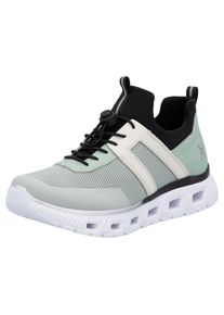 RIEKER SPORT Damen Slip-On Sneaker, Gr. 38, grün, Textil, Lederimitat, sportlich, Schuhe, Chunky Slipper, Freizeitschuh in veganer Verarbeitung
