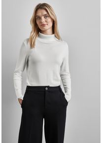 Street One Damen Rollkragenpullover, weiß, casual, Gr. 46, unifarben, Stoff, 75% Viskose, 25% Polyamid, Pullover, mit Materialmix