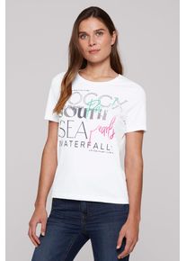 SOCCX Damen Rundhalsshirt, weiß, casual, Gr. XXXL, bedruckt, Material: 100% Baumwolle, Shirts, aus Baumwolle