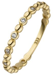 Jobo Damen Fingerring "Kugelring", 54, Gelbgold 333, gold, Gelbgold 333, Fingerringe, 333 Gold mit 11 Zirkonia