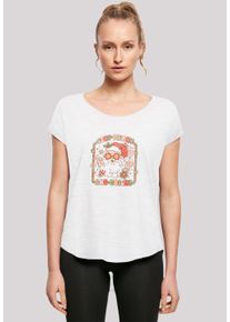 F4NT4STIC Damen T-Shirt "Stay Merry And Bright Hippie Santa", weiß, casual, Gr. XXL, Obermaterial: 100% Baumwolle, Shirts, Premium Qualität,