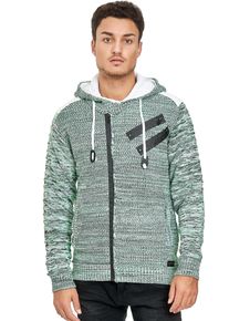 Rusty Neal Herren Strickjacke, grün, Gr. XL, unifarben, 70% Polyacryl, 30% Baumwolle, Strickjacken, in cooler Grobstrickoptik