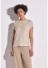 Street One Damen T-Shirtmoonstone sand, casual, Gr. 36, unifarben, Stoff, 55% Viskose, 45% Polyester, Shirts, aus softem Materialmix