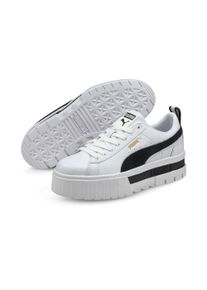 Puma Sneaker "MAYZE LTH WN'S", Gr. 42,5, schwarz-weiß, Leder, Synthetik, unifarben, sportlich, Schuhe