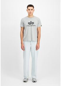 Herren T-Shirt "Alpha Industries Men - T-Shirts Basic T-Shirt BL", grau, Gr. L, Alpha Industries, Obermaterial: 100% Baumwolle, Shirts