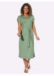 Classic Basics Damen Jerseykleid "Jersey-Kleid", grün, Gr. 38, unifarben, Jersey, Single Jersey, 50% Baumwolle, 50% Modal, Kleider