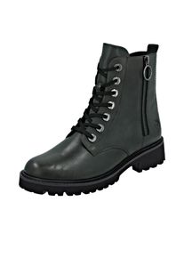 Remonte Damen Schnürstiefelette, Gr. 42, grün, Leder, unifarben, klassisch, Schuhe, Blockabsatz, Stiefelette, Schnürboots, Flats im Used Look