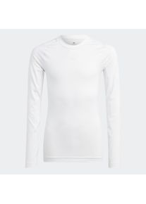 Kinder Langarmshirt "TF LS TEE Y", weiß, sportlich, Gr. 140, adidas Performance, Obermaterial: 88% Polyester, 12% Elasthan, Shirts