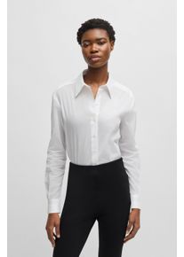 BOSS Orange Damen Hemdbluse "Betulla Premium Damenmode", weiß, casual, Gr. 44, unifarben, Web, Obermaterial: 100% Baumwolle, Blusen, mit Rückenfalte