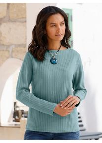 Casual Looks Damen Langarmshirt "Langarm-Shirt", grün, Gr. 36, unifarben, 58% Baumwolle, 38% Polyester, 4% Elasthan, Shirts