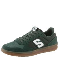 Skechers Herren Slip-On Sneaker "NEW WAVE CUP-CALVEN", Gr. 43, grün, Veloursleder, Lederimitat, Textil, sportlich, Schuhe, Retro Sneaker, Schnürschuh
