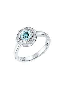 Vivance Damen Fingerring "925/- Sterling Silber rhodiniert Blautopas und Weißtopas", 054 (17,2), Silber 925 (Sterlingsilber), weiß, Silber 925