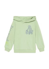 s.Oliver JUNIOR Jungen Sweatshirt, grün, casual, Gr. 128, bedruckt, Sweatware, Obermaterial: 90% Baumwolle, 10% Polyester, Sweatshirts, mit Kapuze