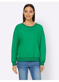 Heine Damen Sweatshirt, grün, Gr. 46, unifarben, 100% Baumwolle, Sweatshirts