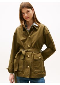 Tommy Hilfiger Damen Outdoorjacke "COTTON NYLON REG FIELD JACKET", grün, casual, Gr. XXL, unifarben, Web, Obermaterial: 64% Baumwolle, 36% Polyamid,